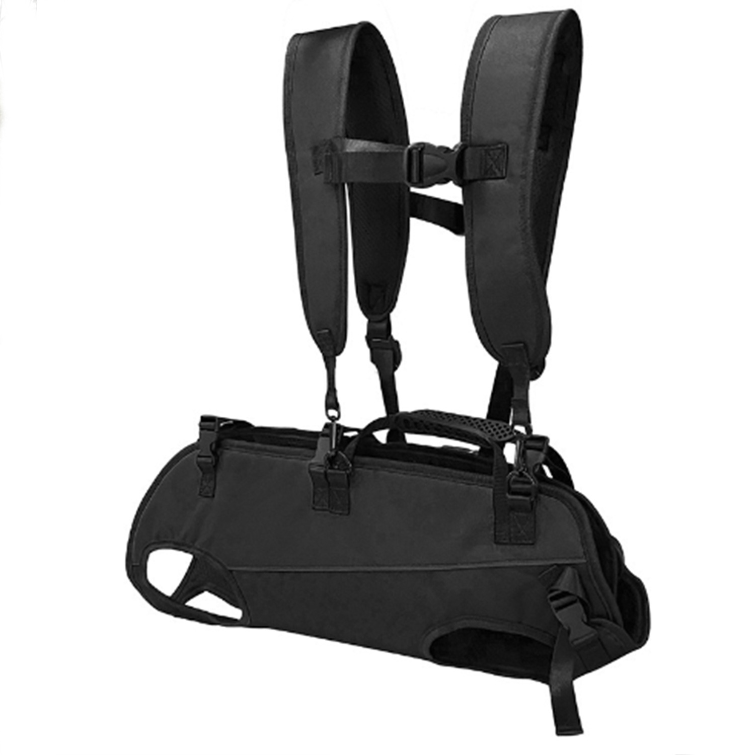 Black Multi-Functional Dog Carrier Backpack and Lift Harness for Hiking and Outdoor Use, Adjustable Breathable Pet Support Sling for Senior or Injured Large Dogs(Size: M)